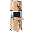 ID MARKET - Buffet de cuisine 60 CM DETROIT meuble 2 portes design industriel + tiroir - vignette