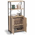 ID MARKET - Buffet haut 2 portes H. 125 cm DETROIT avec étagères design industriel - vignette