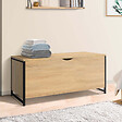 ID MARKET - Banc coffre rangement sur pied 100 cm DETROIT design industriel - vignette