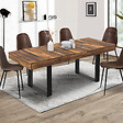 ID MARKET - Table à manger extensible rectangle PHOENIX 4-8 personnes bois plateau HAWKINS 160-200 cm - vignette