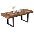 ID MARKET - Table à manger extensible rectangle PHOENIX 4-8 personnes bois plateau HAWKINS 160-200 cm - vignette