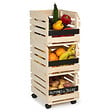 ID MARKET - Lot de 3 clayettes en bois empilables pour fruits et légumes - vignette
