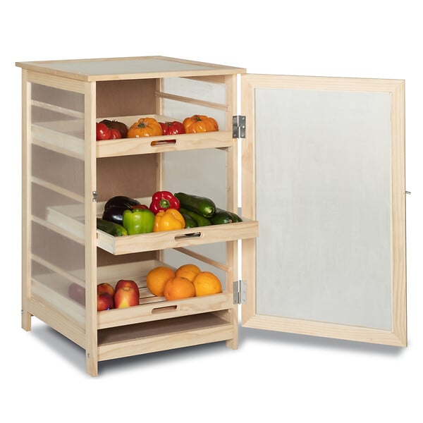 ID MARKET - Légumier fruitier en bois VEGGE avec 3 tiroirs amovibles - large