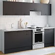 ID MARKET - Cuisine complète 240 cm SUBTIL avec plan de travail 7 éléments blanc et gris - vignette