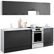 ID MARKET - Cuisine complète 240 cm SUBTIL avec plan de travail 7 éléments blanc et gris - vignette