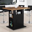 ID MARKET - Ilot central UGO 110 cm bois noir et effet bois foncé HAWKINS avec rangements - vignette