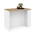 ID MARKET - Ilot central TIBO 120 cm bois blanc avec plan de travail façon hêtre - vignette