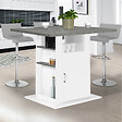 ID MARKET - Ilot central UGO 110 cm plateau effet béton et blanc avec rangements - vignette
