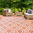 ID MARKET - Tapis extérieur BAHAMAS terracotta 270 x 370 CM - vignette