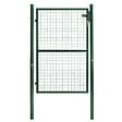 ID MARKET - Portillon de jardin 105 x 125 cm en acier vert avec serrure et poignée - vignette