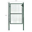 ID MARKET - Portillon de jardin 105 x 125 cm en acier vert avec serrure et poignée - vignette