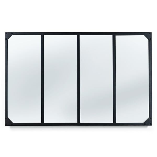 ID MARKET - Miroir verrière 4 bandes design industriel 110x70 cm - large