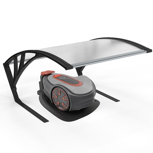ID MARKET - Toit de protection UV en polycarbonate pour robot tondeuse gris anthracite - large