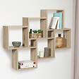 ID MARKET - Etagère murale double position LUCAS bois façon hêtre - vignette