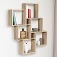 ID MARKET - Etagère murale double position LUCAS bois façon hêtre - vignette