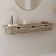 ID MARKET - Etagère murale console d'entrée LISE 3 tiroirs façon hêtre - vignette