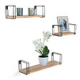 ID MARKET - Lot de 3 étagères murales LILY bois et métal design industriel - vignette