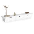ID MARKET - Etagère murale console d'entrée LISE 3 tiroirs blanche - vignette
