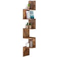 ID MARKET - Etagère murale d'angle ISA 5 niveaux façon bois vieilli - vignette