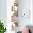 ID MARKET - Etagère murale d'angle ISA 5 niveaux façon hêtre - vignette