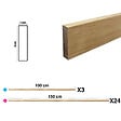 99DECO - Kit de moulures murales en bois à 26 tasseaux de 150 cm - Pin des Landes - Prêt à coller et peindre - Iris - 3 mètres - Fabrication française - vignette