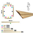 99DECO - Kit de 4 moulures murales en bois - Pin des Landes - Prêt à coller et peindre - Salomé - 4 mètres - Fabrication française - vignette