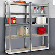 ID MARKET - Lot de 2 étagères modulables charges lourdes en métal 10 plateaux - vignette