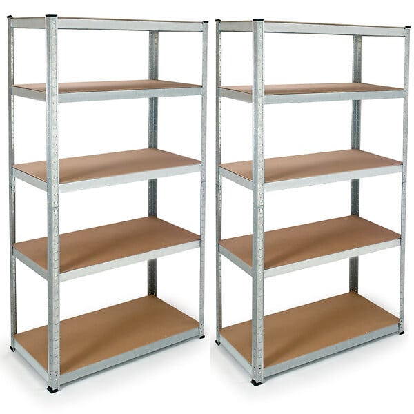 ID MARKET - Lot de 2 étagères modulables charges lourdes en métal 10 plateaux - large