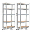 ID MARKET - Lot de 2 étagères modulables charges lourdes en métal 10 plateaux - vignette