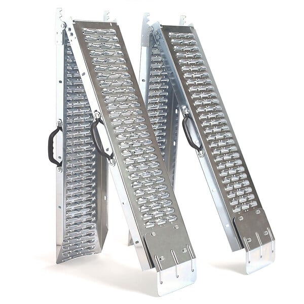 ID MARKET - Set de 2 rampes pliables galvanisées spécial chargement - large