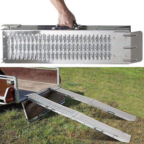 ID MARKET - Set de 2 rampes pliables galvanisées spécial chargement - large