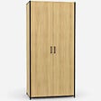 ID MARKET - Armoire 2 portes DETROIT penderie 80 cm avec étagères rangement maxi capacité design industriel - vignette