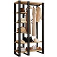 ID MARKET - Dressing penderie étagère ONYX bois et noir - vignette