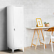 ID MARKET - Armoire vestiaire ESTER 1 porte métal blanc design industriel - vignette