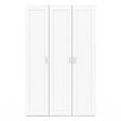ID MARKET - Armoire 3 portes VITO blanc penderie 120 cm avec étagères - vignette