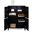 ID MARKET - Armoire basse ESTER 4 portes métal noir design industriel - vignette