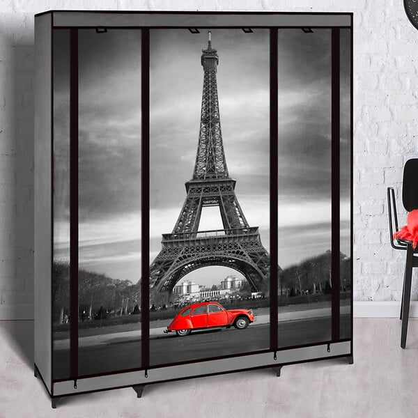 ID MARKET - Armoire de rangement penderie pliable vêtements en tissu PARIS dressing XXL - large