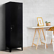 ID MARKET - Armoire vestiaire ESTER 1 porte métal noir design industriel - vignette