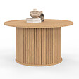ID MARKET - Table basse ronde JULIETTE 70 cm lattes tasseau bois coloris chêne - vignette