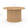ID MARKET - Table basse ronde JULIETTE 70 cm lattes tasseau bois coloris chêne - vignette