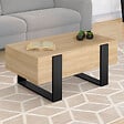 ID MARKET - Table basse plateau relevable rectangulaire PHOENIX bois et noir - vignette