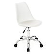 ID MARKET - Chaise de bureau scandinave SARA blanche à roulettes - vignette