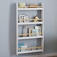 ID MARKET - Bibliothèque murale enfant PAULETTE 4 étagères blanc et bois - vignette