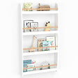 ID MARKET - Bibliothèque murale enfant PAULETTE 4 étagères blanc et bois - vignette