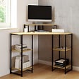 ID MARKET - Bureau d'angle DETROIT gain de place bureau informatique avec rangements - vignette
