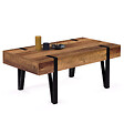 ID MARKET - Table basse rectangulaire 1 tiroir AUSTRIA 100 cm bois pied épingle noir - vignette