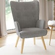 ID MARKET - Fauteuil scandinave IVAR en tissu gris clair - vignette