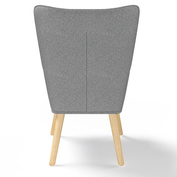 ID MARKET - Fauteuil scandinave IVAR en tissu gris clair - large