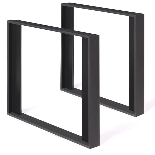 ID MARKET - Lot de 2 pieds de table carré PHOENIX noir 75 cm - large