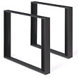ID MARKET - Lot de 2 pieds de table carré PHOENIX noir 75 cm - vignette